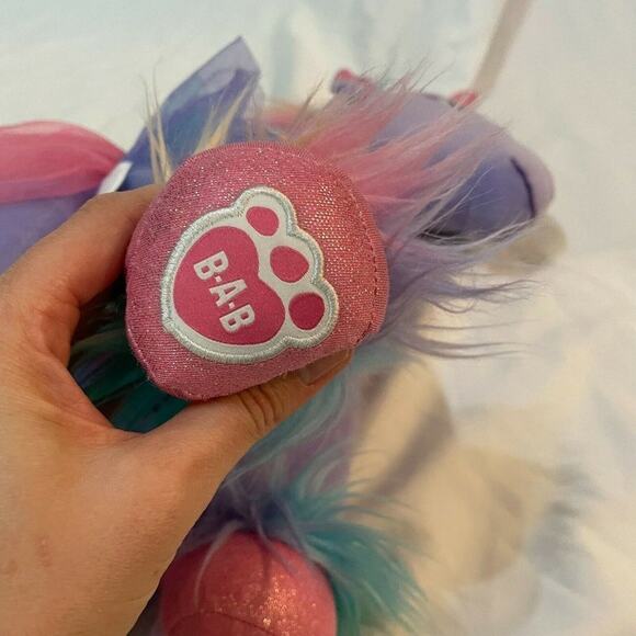 Build A Bear Fairy Friends Rainbow Unicorn Animal Plush Stuffed Mesh Outfit Sz L - Picture 8 of 10